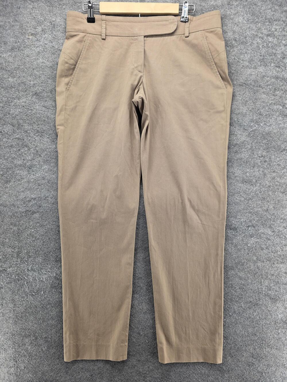 Gunex Pants Womens 8 Beige Chino Tapered Twill Cotton Spandex Stretch Pockets